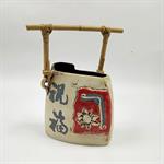 Table Vase With Cane Handle - Chinese Character Design