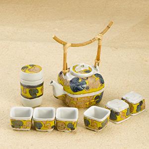 6 Cups Tea Set - Leaves Design