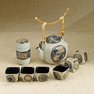 6 Cups Tea Set - Leaves Design