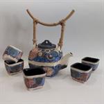 5 Cups Tea Set - Leaves Design